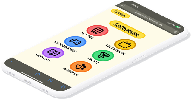 quizbuzz website on phone